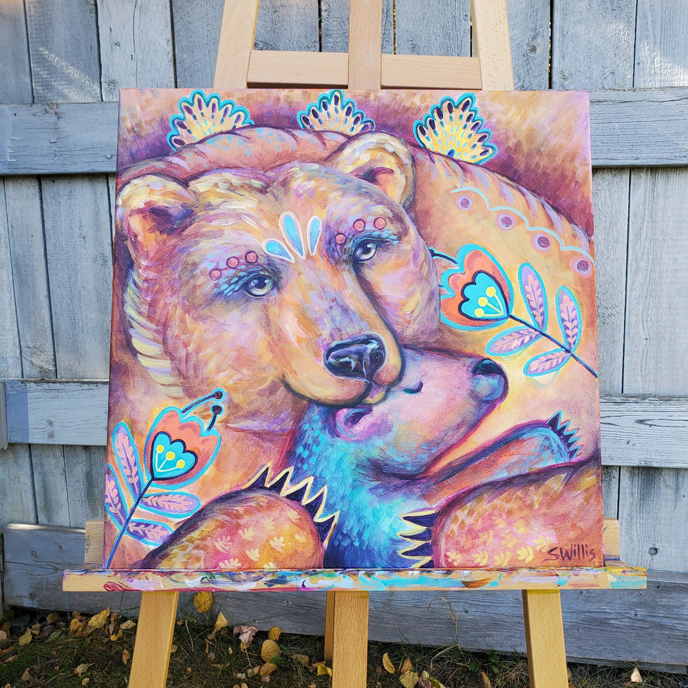 "The Embrace 1" - Mama and Baby Bear - 20x20"