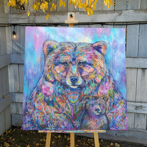 
            
                Load image into Gallery viewer, &amp;quot;The Markings on My Heart&amp;quot; - Mama and Baby Bear - 36x36&amp;quot;
            
        