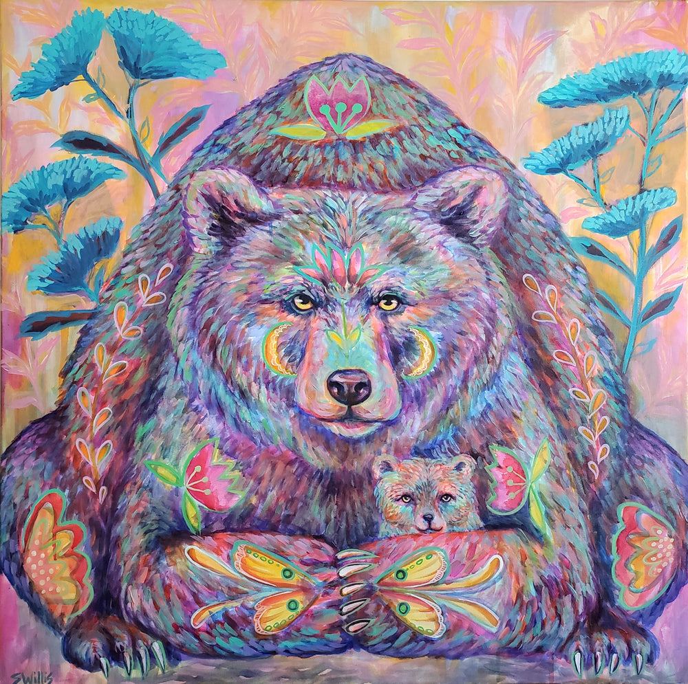 "A Bundle of Perfection" - Mama and Baby Bear - 36x36"