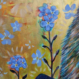 
            
                Load image into Gallery viewer, &amp;quot;The Golden Marmot&amp;quot; - Marmot &amp;amp; Alpine Forget-Me-Nots - 16x16&amp;quot;
            
        